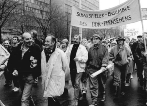 Demonstration in der Karl-Liebknecht-Straße