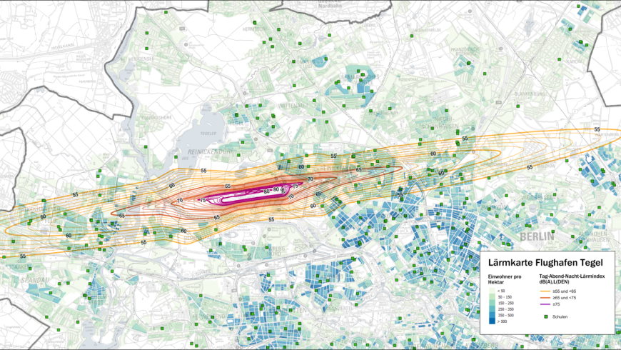 Lärmkarte des Flughafen Tegel