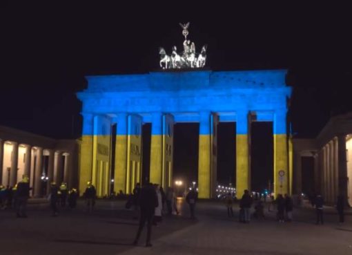 Brandenburger Tor am 23. Februar 2022