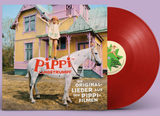 Cover und rote Schallplatte - der Jubiläumsausgabe "Pippi Langstrumpf"