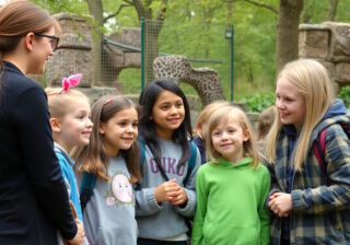 Schulkinder im Zoo
